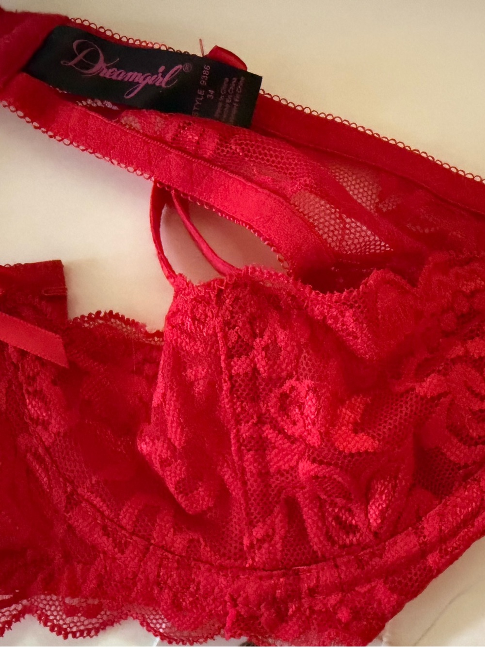 BRA BUNDLE! 2 Red Sheer lace bras + 1 red lace teddy! 3 well-made items! NEW!